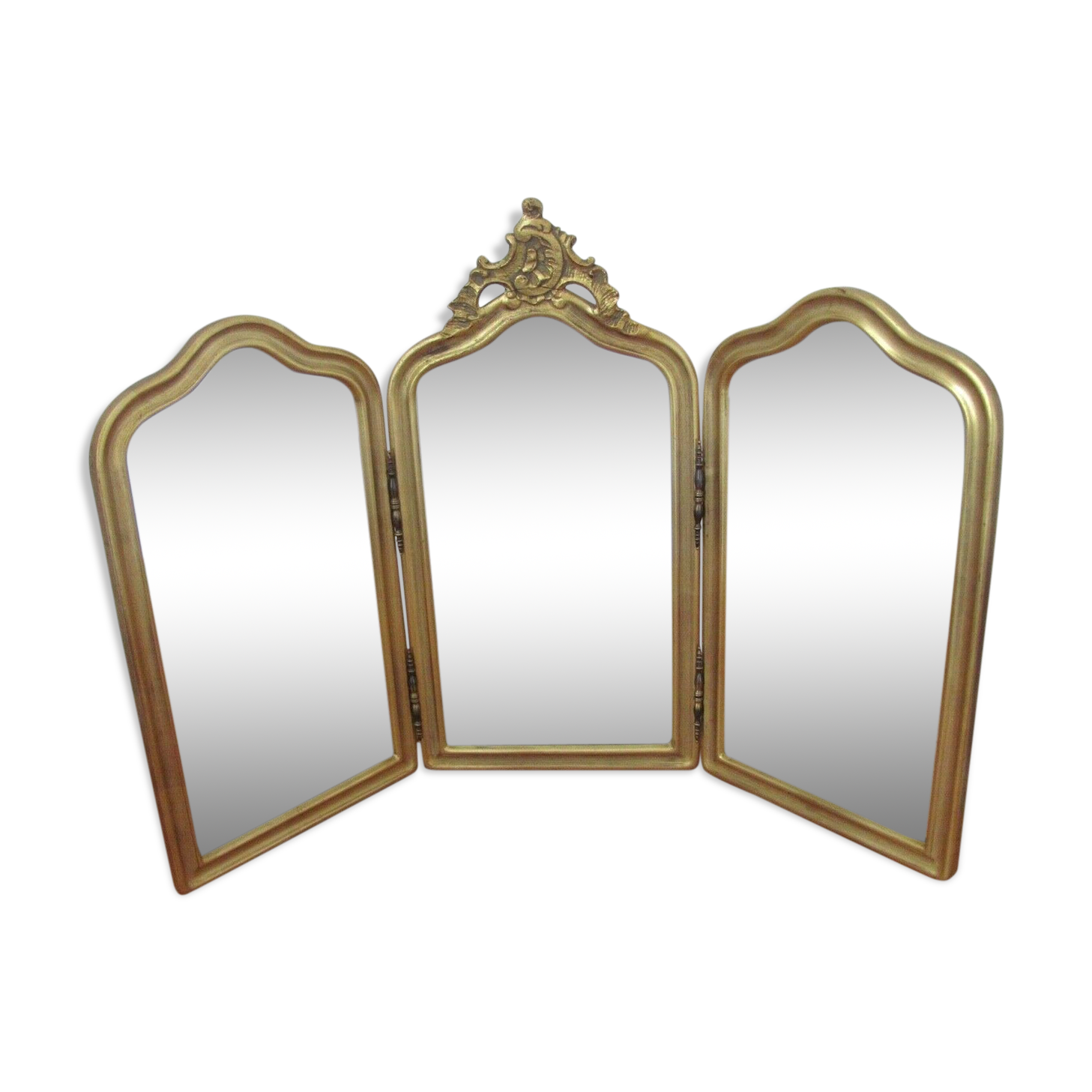 Triptych mirror - golden frame  - 57x84cm