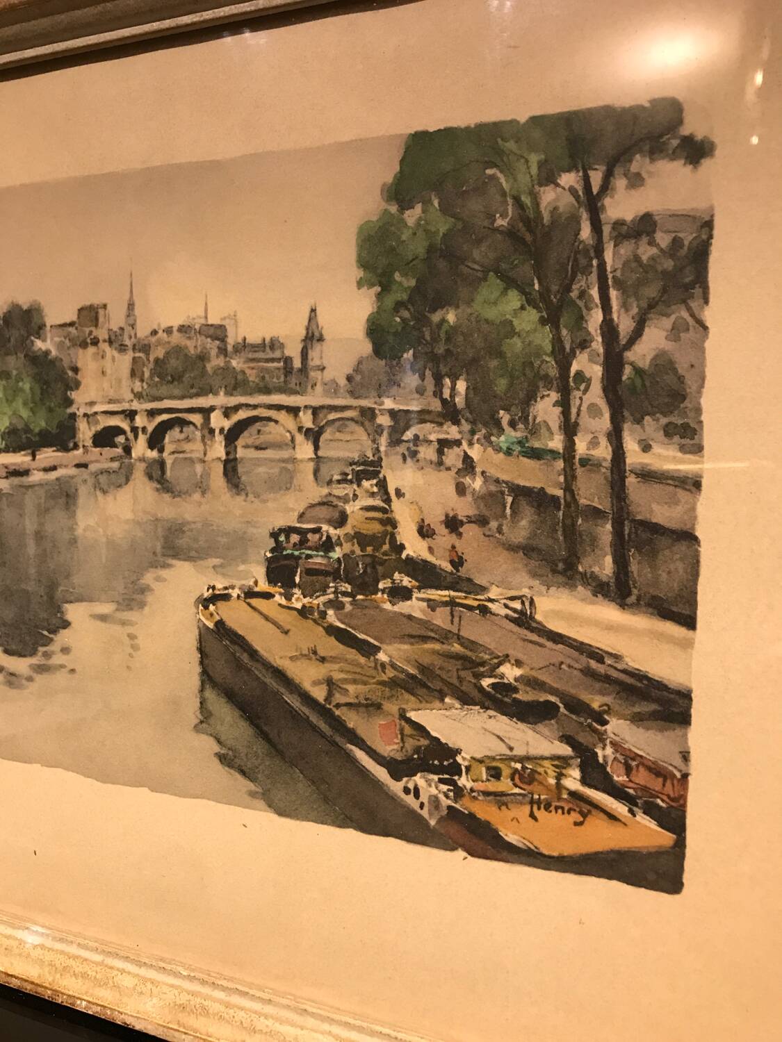 Aquarelle début 20ème siècle le Pont Neuf signée « Henry »