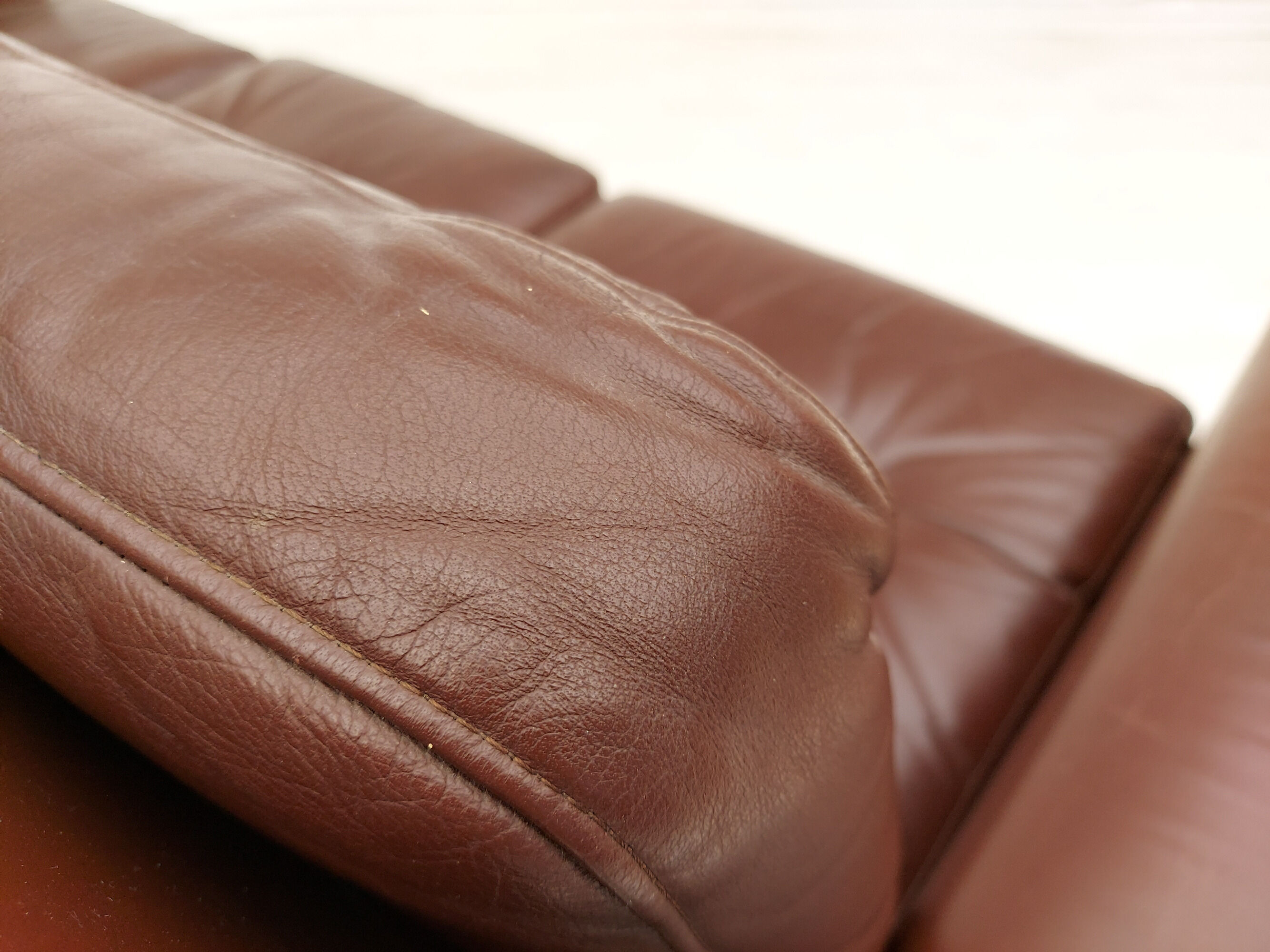 Danish 3-seater sofa, 70s, leather, original good condition