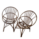 Vintage rattan armchairs
