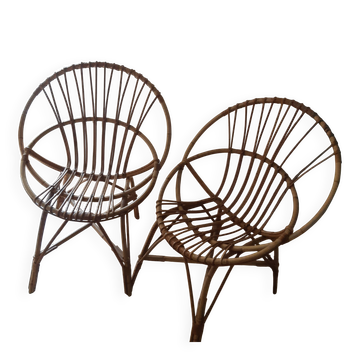 Vintage rattan armchairs