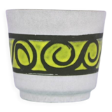 pot de fleur vintage blanc et jaune fluo