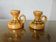 Pair of orange ceramic candlesticks from the 60s
