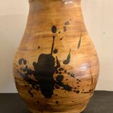 Vase en céramique émaillée tachiste, Poterie de la Colombe, 1970
