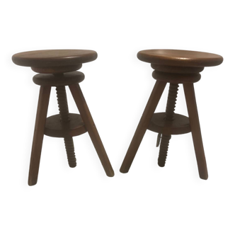 Pair of vintage tripod stools