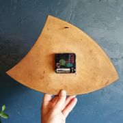 Vintage clock asymmetrical silent wall pendulum "Black Bayard"