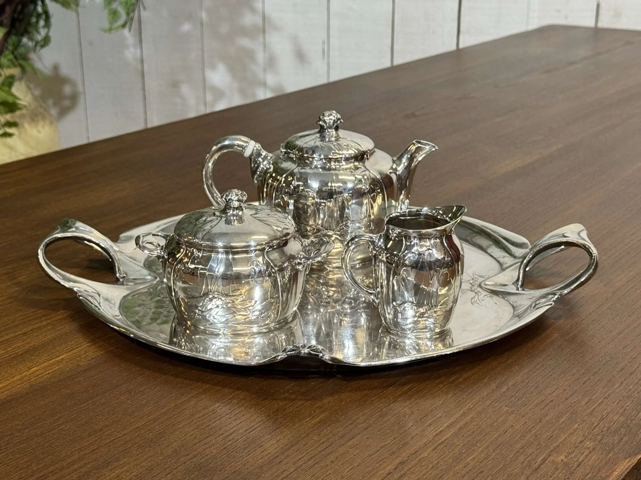Art Nouveau silver-plated tea/coffee service, 4 pieces.