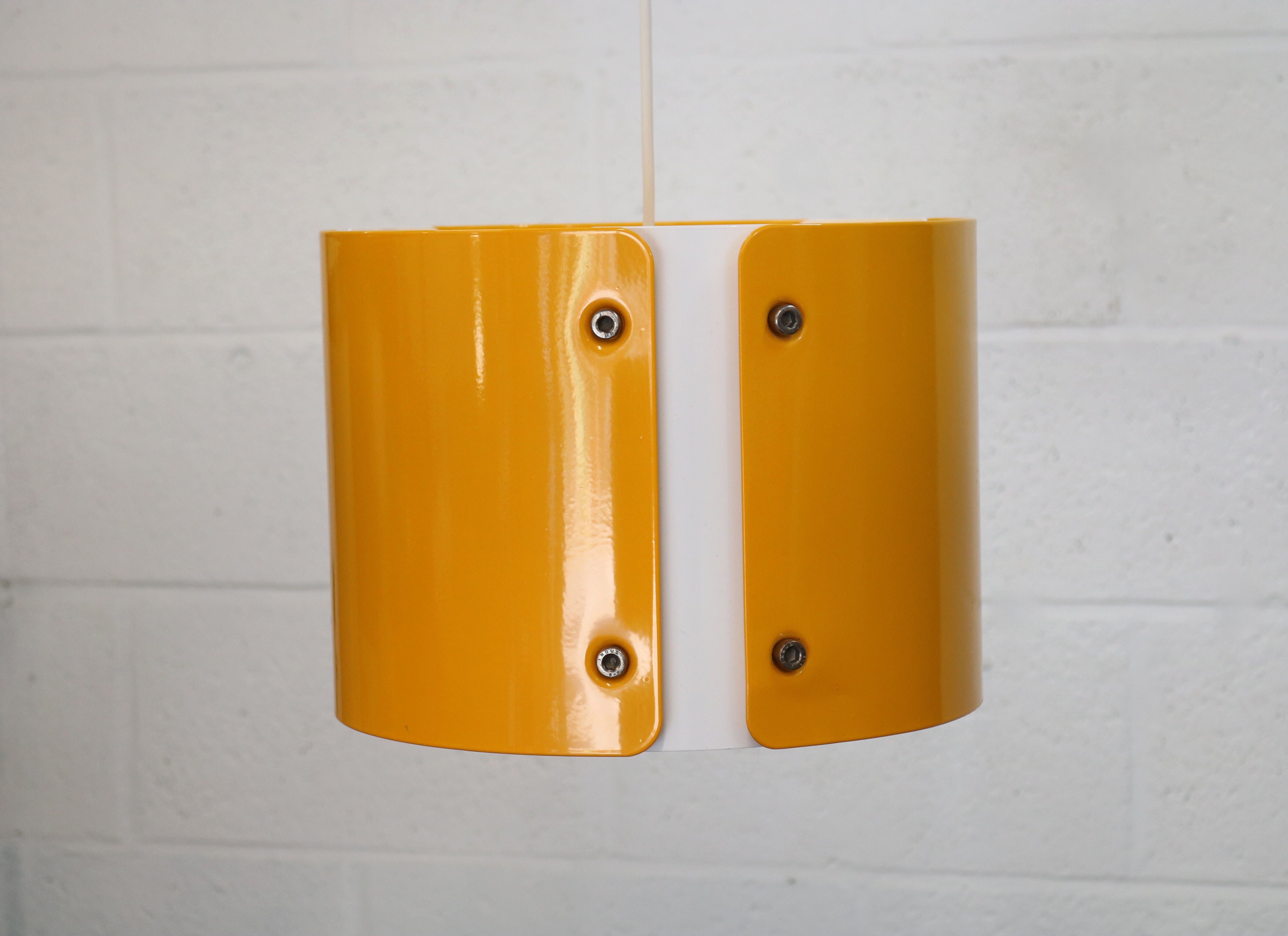 Modern Danish Pendant Lamp: Dark Yellow Metal, 1990s Design