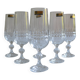 6 champagne flutes in Bohemian crystal Czechoslovakia