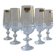 6 champagne flutes in Bohemian crystal Czechoslovakia