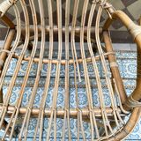 Fauetuil en rotin marron