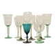 vintage varied set of green glasses
