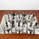 Ensemble de verres à thé et plateau allemands du milieu du siècle moderne de WMF, années 1960, lot de 7