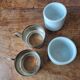 Vintage espresso cups. Porcelain and removable metal stand.