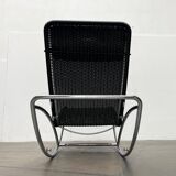 Vintage chaise longue model S 828 in tubular steel by Torben Skov for Thonet, 1980s.