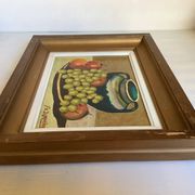 Still life painting oil on panel signed