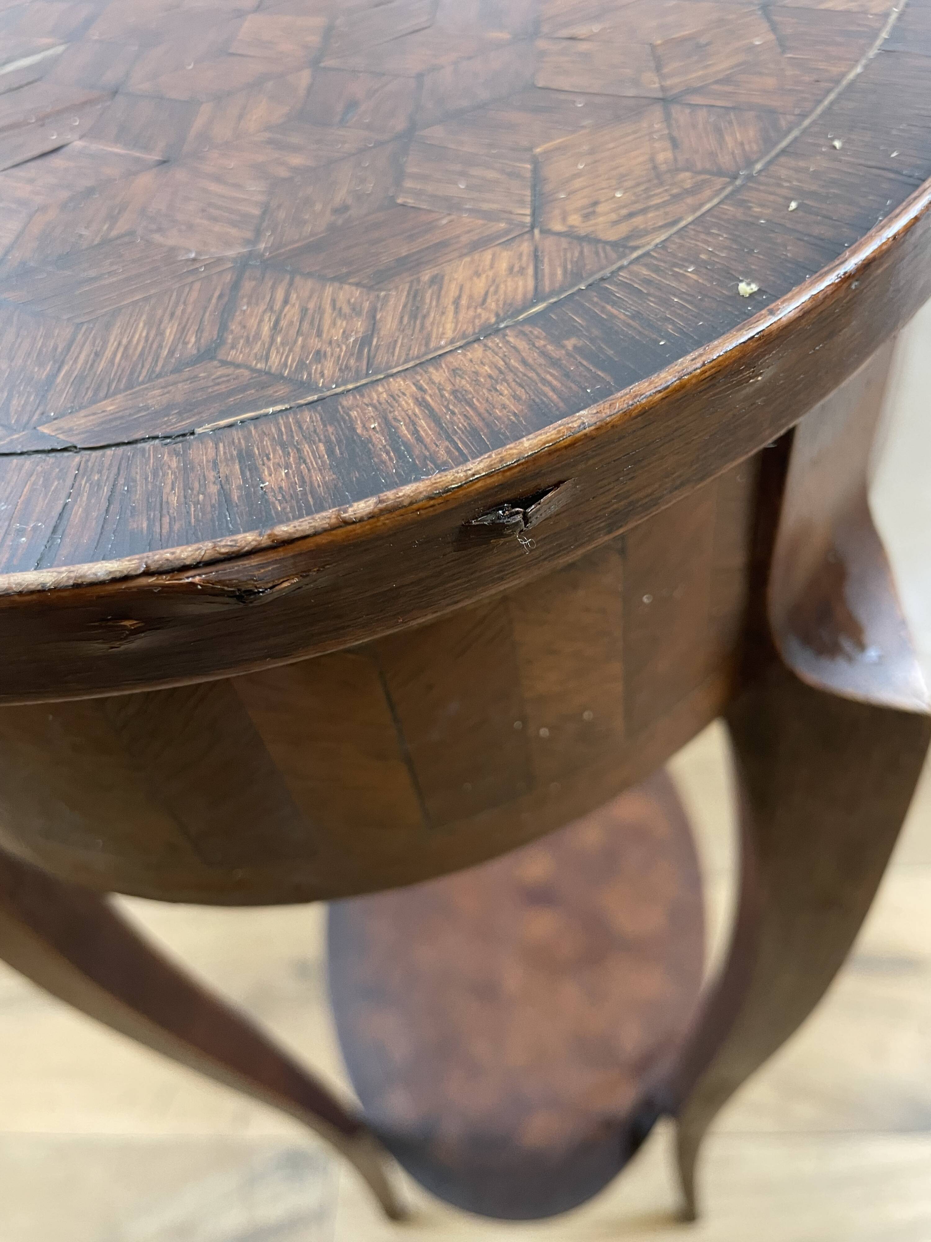 Louis XV style marquetry pedestal table-509012