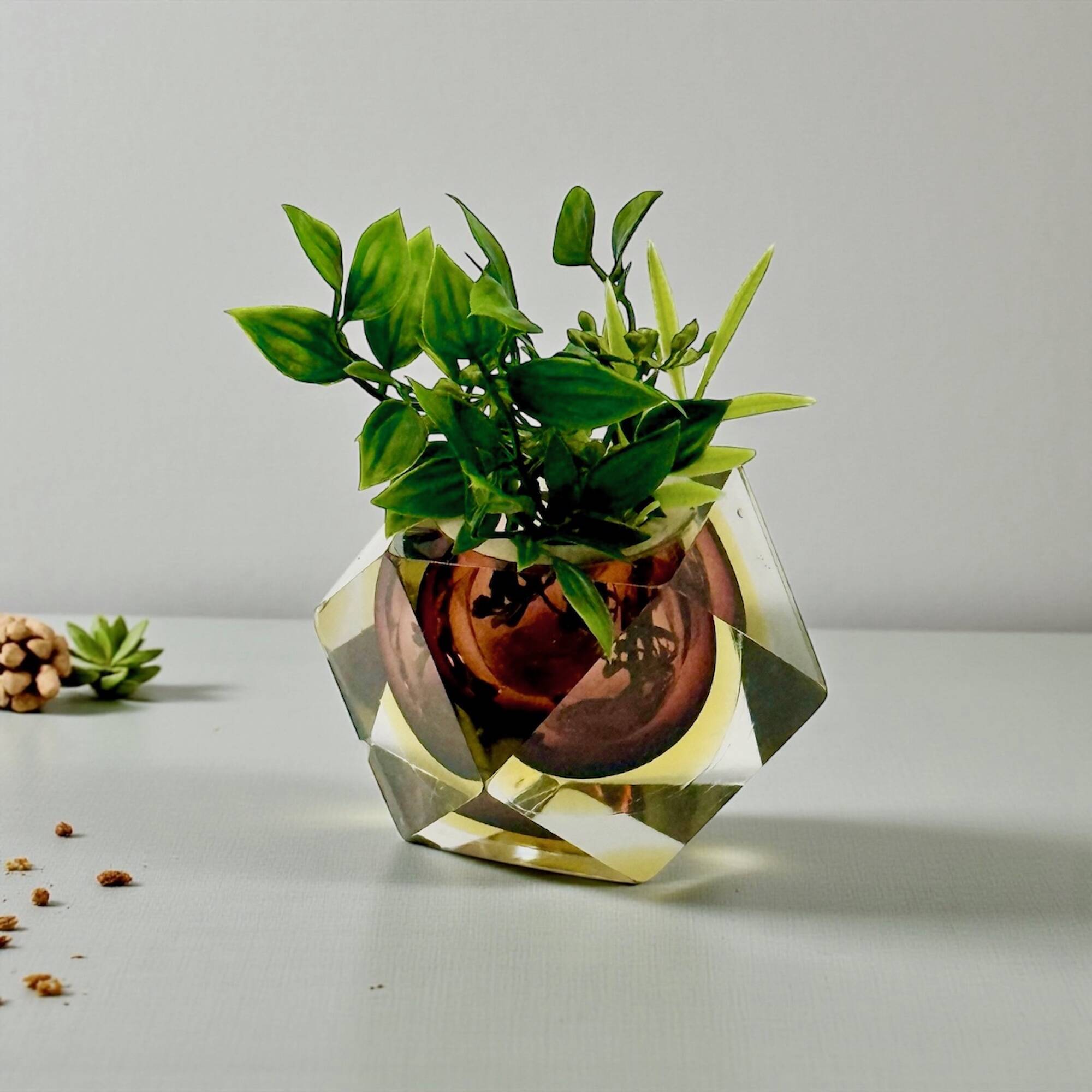 Vase géométrique en verre Sommerso de Murano, Italie, années 1970