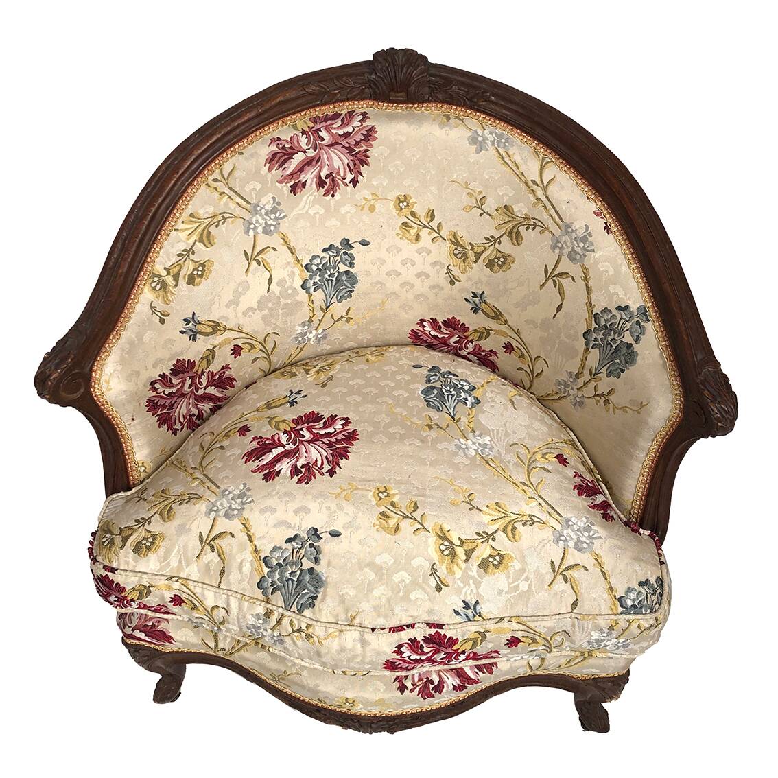 Corner armchair in carved beech, stamped jean avisse, 18th century