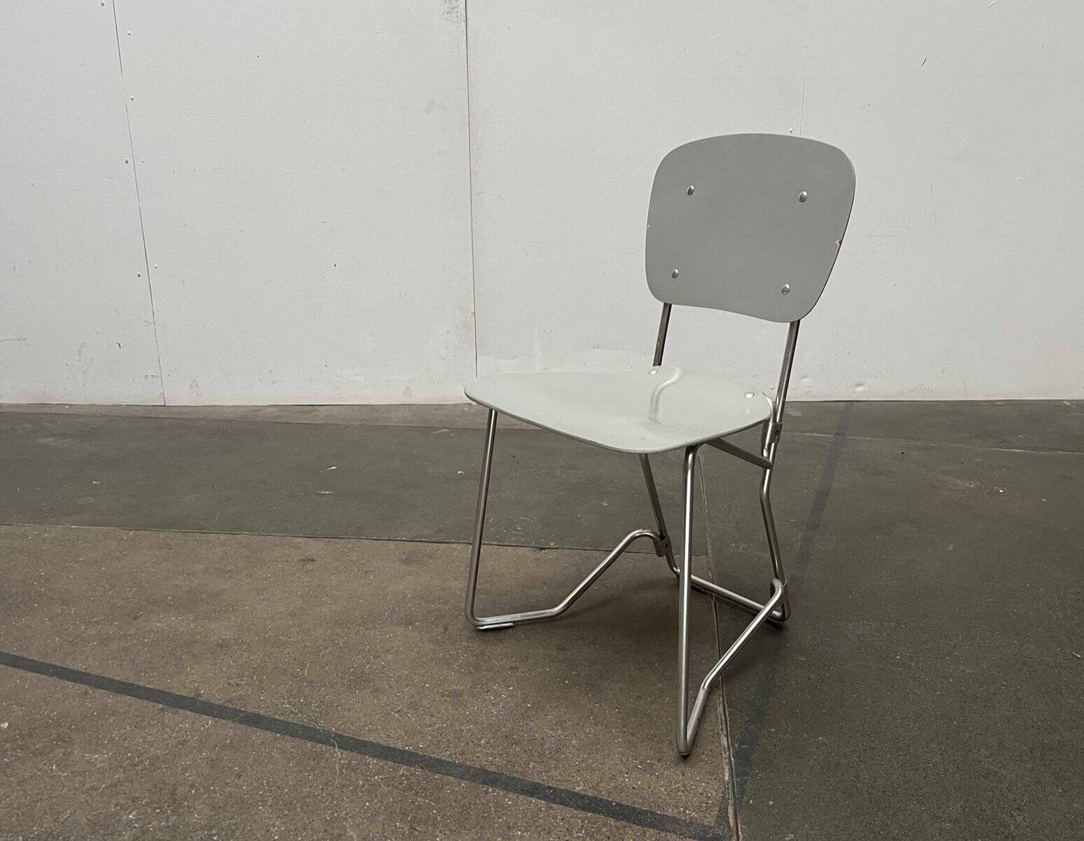 Stackable folding chair in space age style from the mid-century by Armin Wirth for Aluflex, 1960s, set of 3.