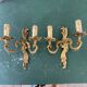 Pair of bronze Art Nouveau wall sconces.