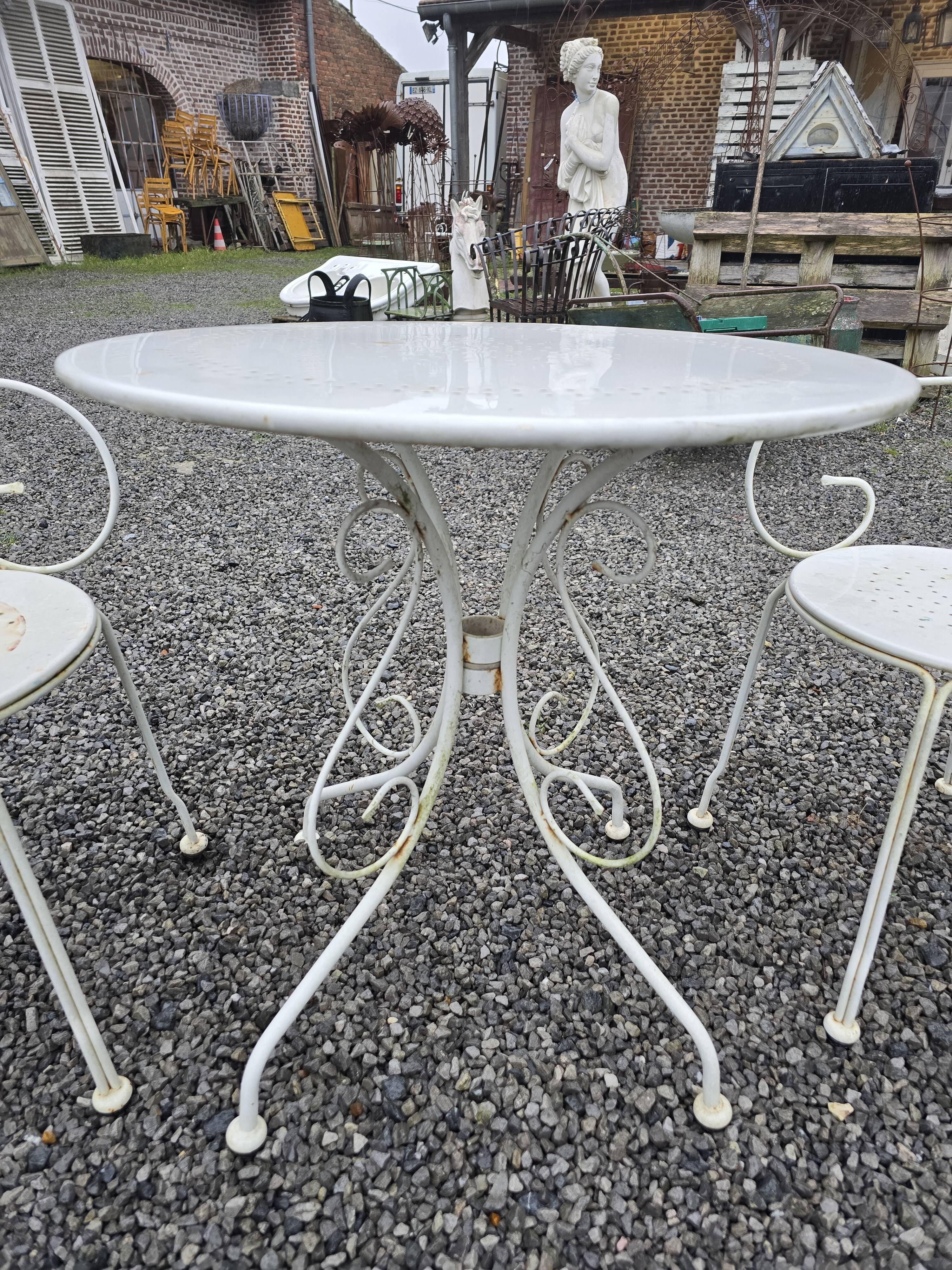 Wrought iron garden furniture