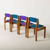 Set of 4 dining chairs by Jan Bocan / Zbynek Hrivnac / Ludvik Volak, 1970s.