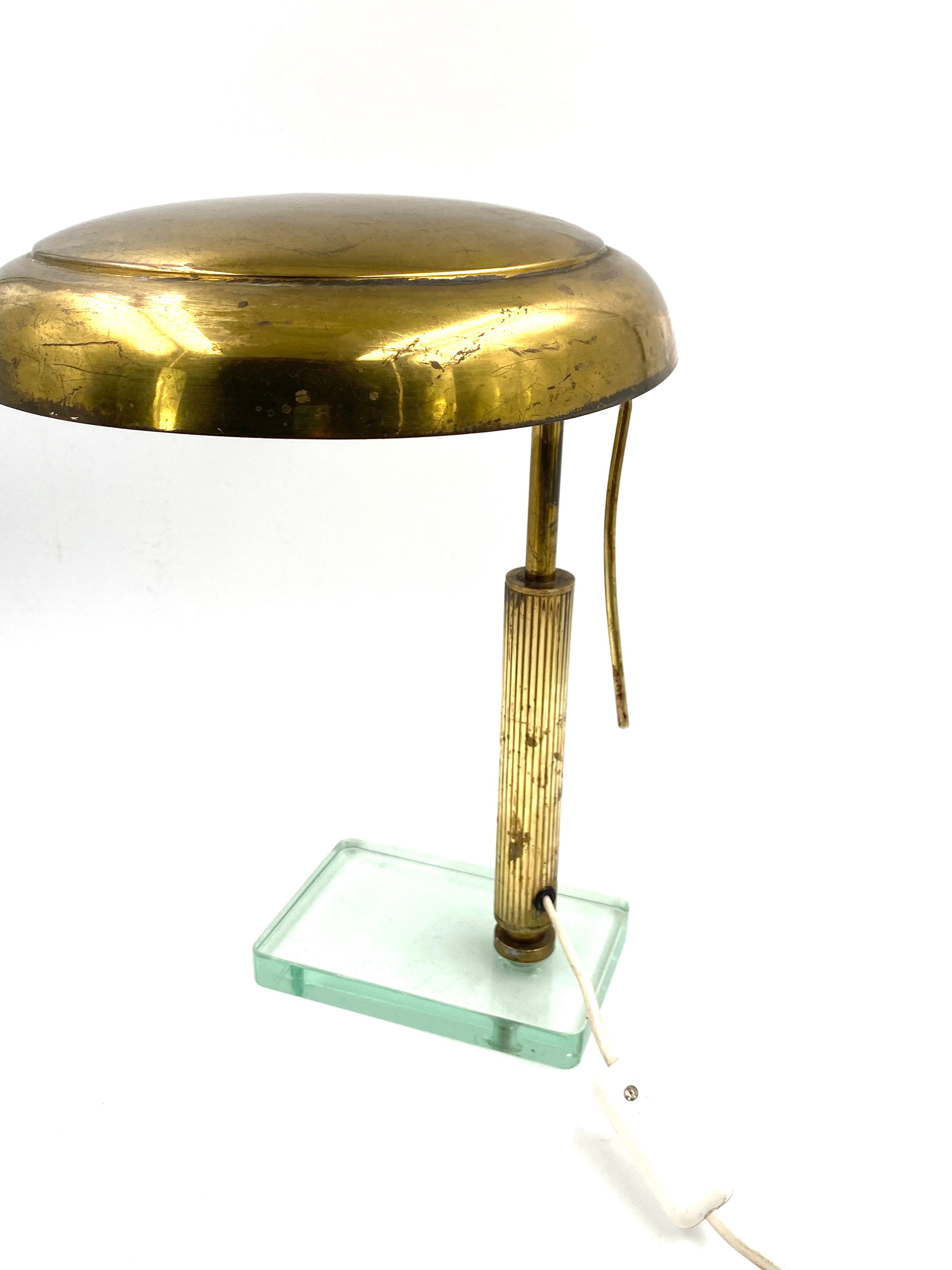 Brass table desk lamp, Fontana Arte, circa 1940