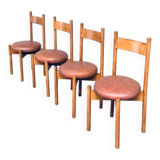 Mid-Century Modern Dining Chairs in the style of Charlotte Perriand, France, 1960s, Set of 4