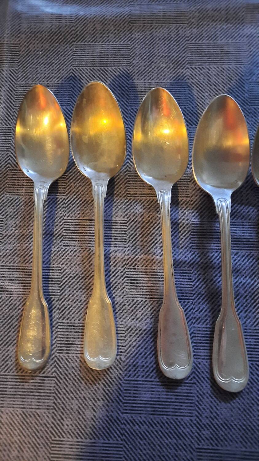 12 silver-plated soup spoons