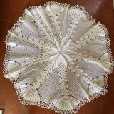 Round crochet tablecloth