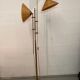 Bamboo rattan and brass pencil or split reed floor lamp, Italy 1980s