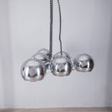 Vintage 1970s chrome-plated chandelier designed by Goffredo Reggiani
