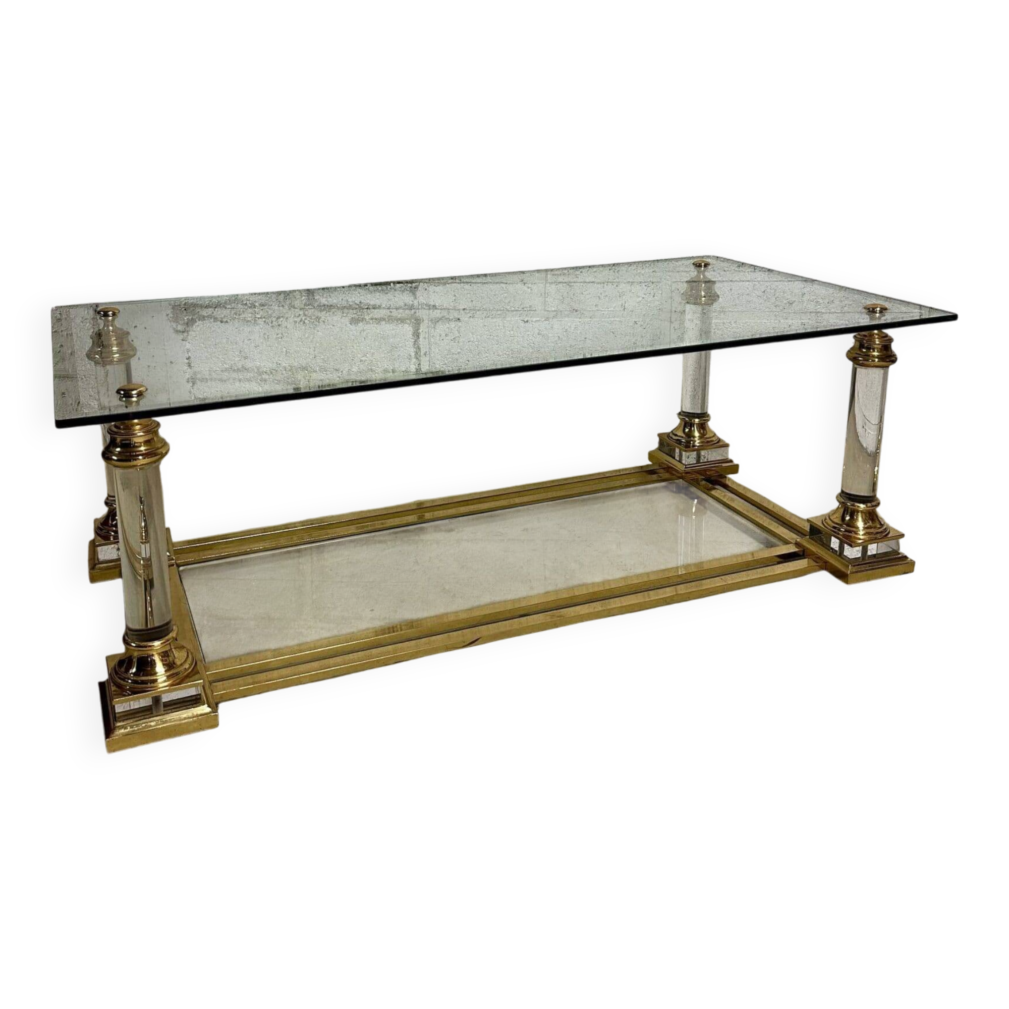 Table basse vintage de style Hollywood Regency