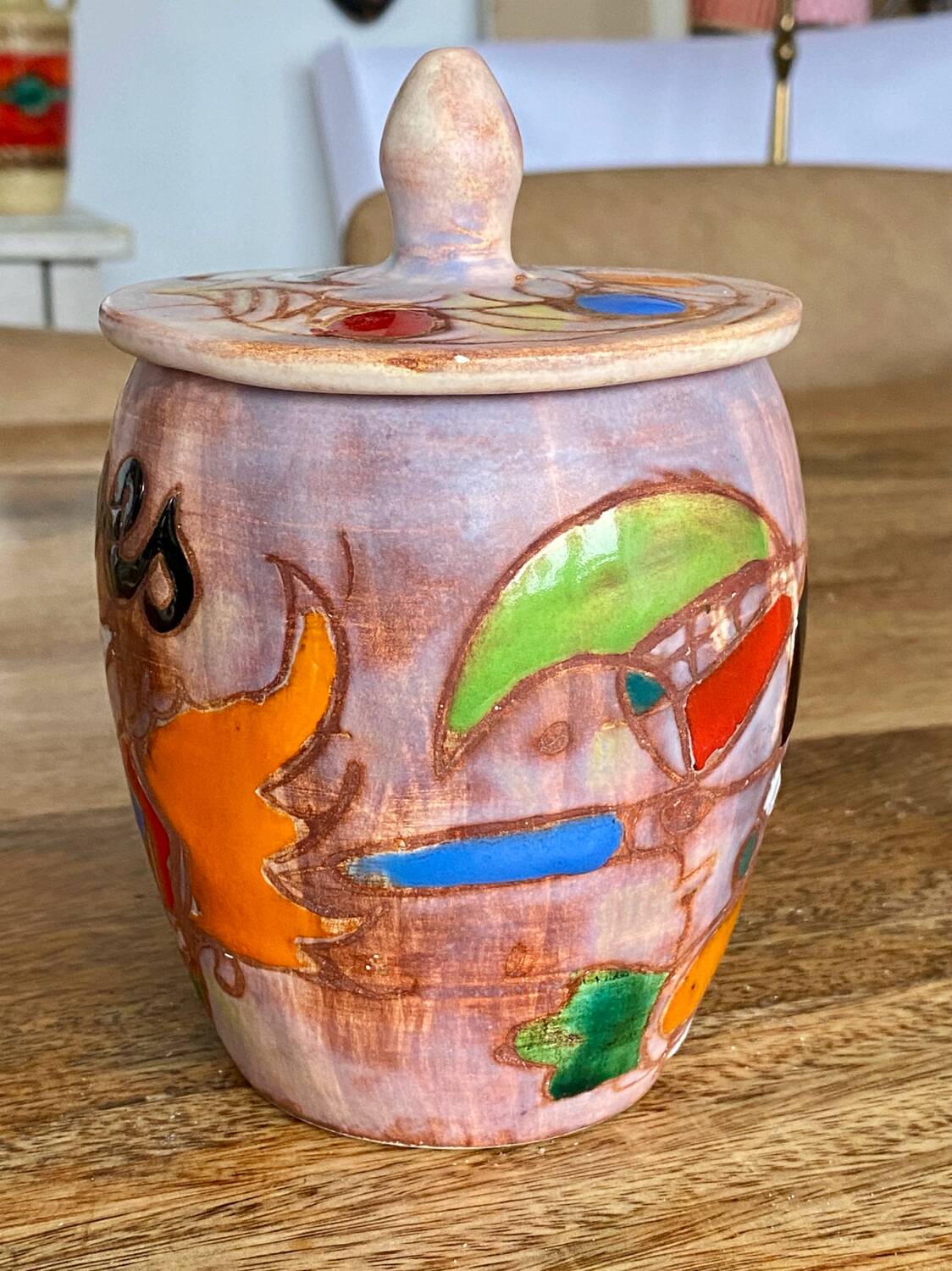 Pot en céramique de Marie-Christine Treinen Vallauris années 50