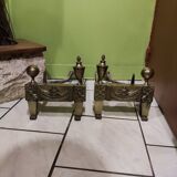 Pair of bronze andirons from the Empire period