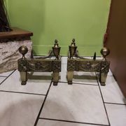 Pair of bronze andirons from the Empire period