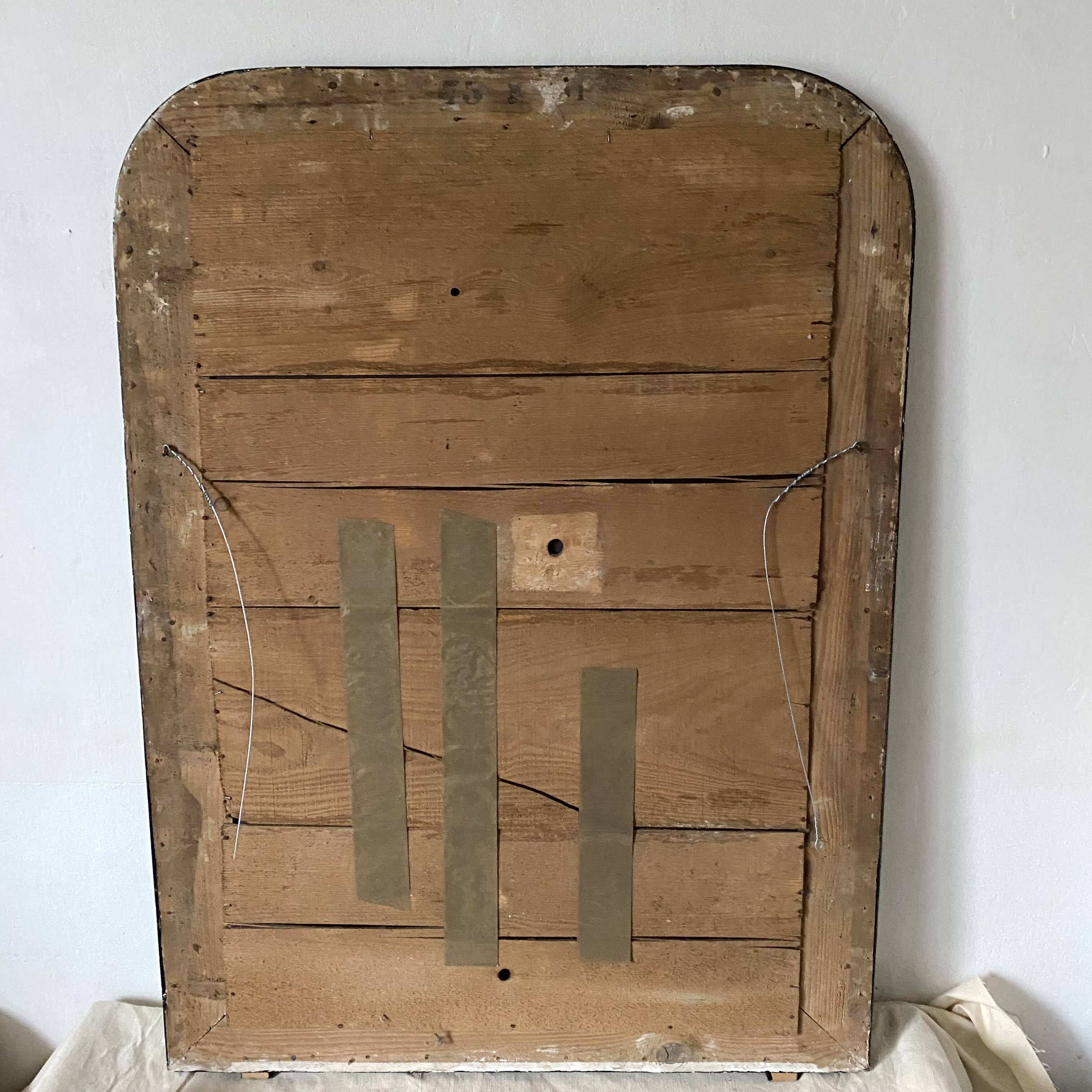 Antique Louis Philippe mirror in black and gold, 93X68cm