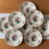 8 assiettes anciennes en faïence de Sarreguemines
