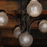 art deco globe chandelier