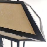 Japanese lamp in black lacquered wood and rice paper H:75cm