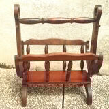 Wooden magazine rack, vintage