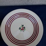 4 hollow plates in Gien earthenware red edain and flower diam 22.5 cm