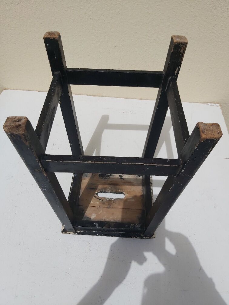 Pair stool painted wood workshop