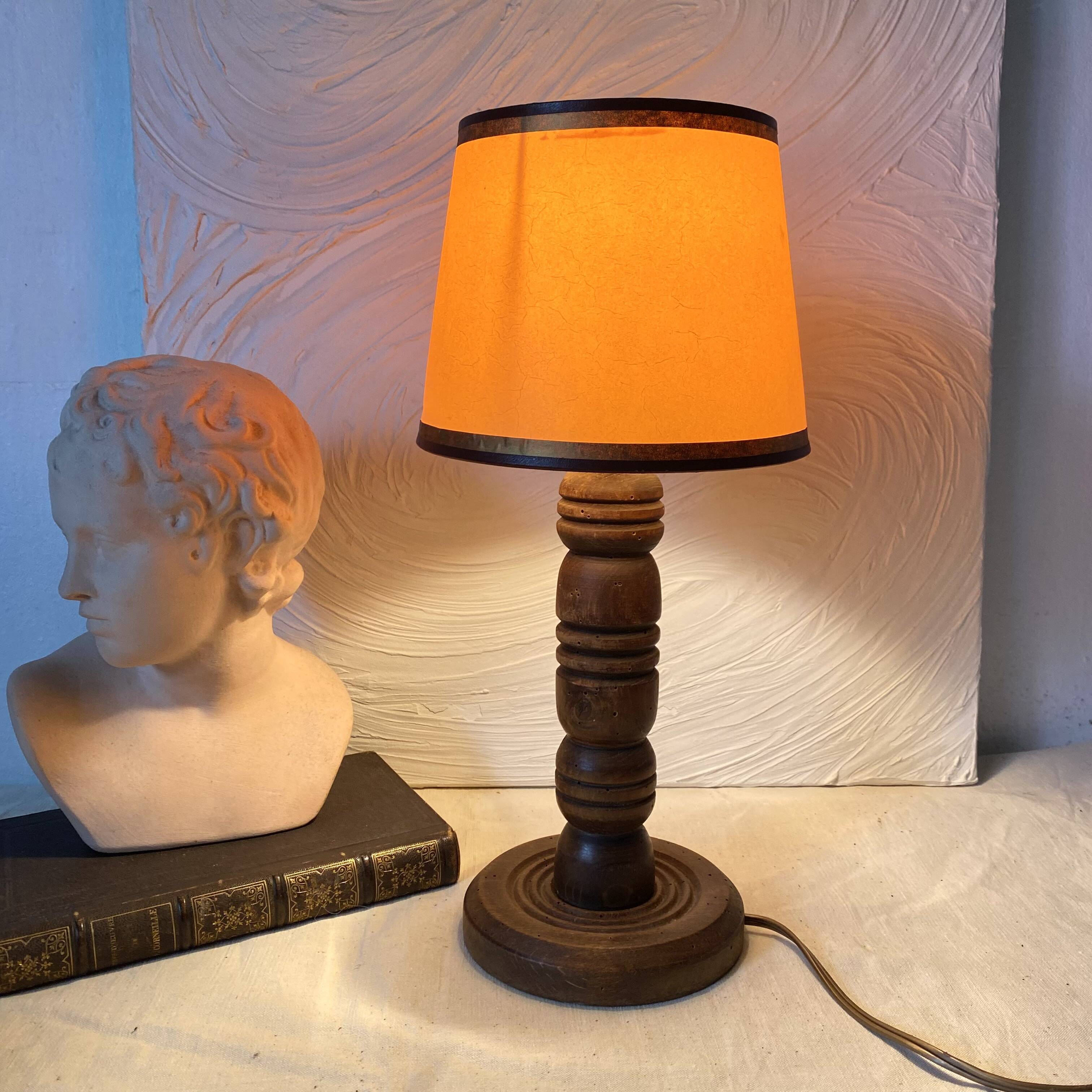 Turned wooden floor lamp, 1930s-1940s.