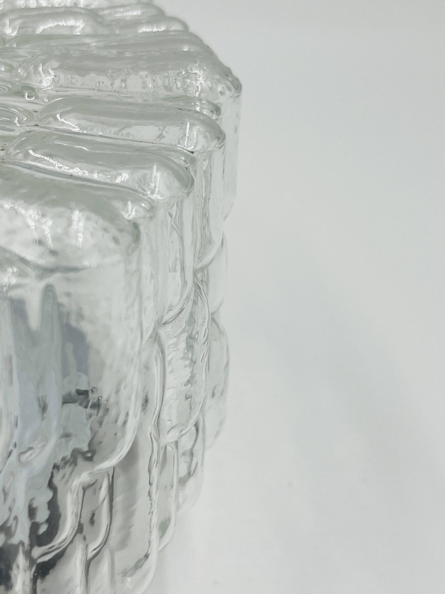 Massive modernist ceiling light in moulded glass