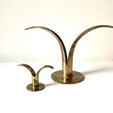 Lot of 2 Lily Design Ivar Alenius Björk Ystad metal candleholders