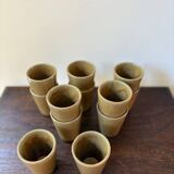12 gobelets en grès émaillé Digoin vintage