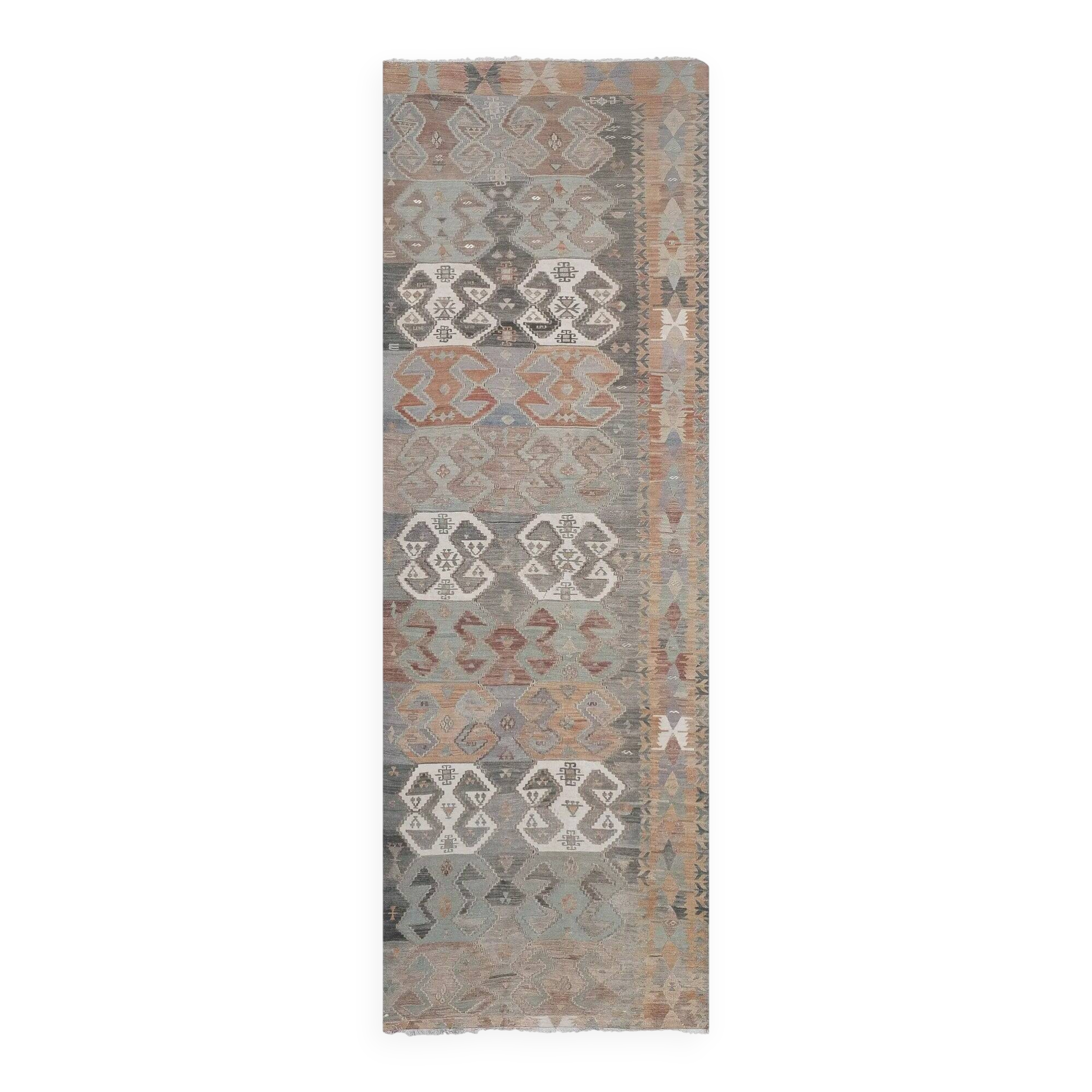 Vintage Turkish hallway rug 123x367 cm