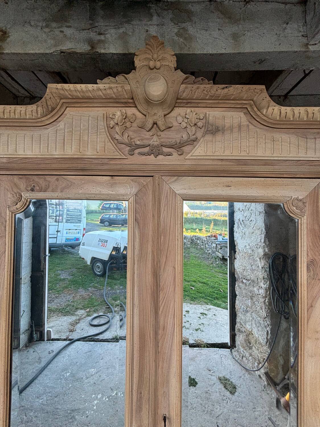 Natural wood walnut cabinet